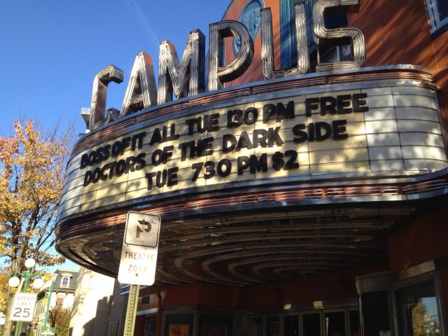 The Bucknell University screening was held in the beautifully renovated Campus Theatre where the $2 admission fee could be waived.