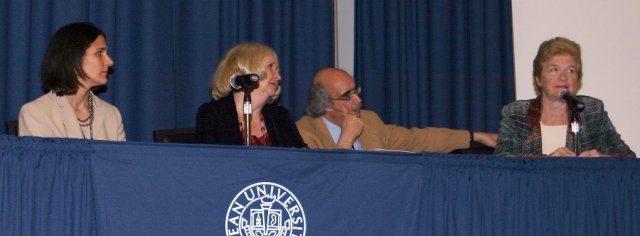 Kean University panel: L to R:   Dr. Jennifer Lerner,  Dr. Virginia Fitzsimons,  Dr. Dennis Klein,  and  Dir. Martha Davis