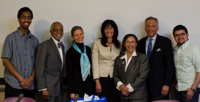 Justin Williams, PsySSR-UDC President;  Dr John Brittain, UDC Professor of Law;  Dr. Luisa Saffiotti, President, Psychologists for Social Responsibility;  Kristine Huskey, Director, Anti-torture Program, Physicians for Human Rights;  Dr Kathleen Dockett, UDC professor of Psychology and Psyssr Facilty Advisor;  Dr. Steven Xenakis, US Army Brigadier General (ret.);  Victor Benitez, Psyssr-UDC President-elect