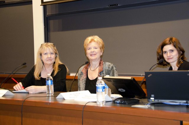 Trudy Bond, Martha Davis and Deborah Popowski, panelists of the Harvard Law School Screening.